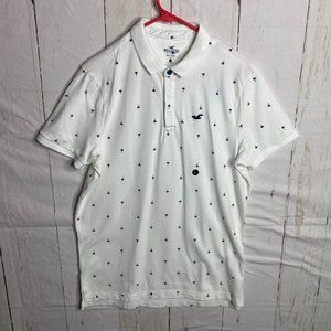 Hollister Mens Polo Shirt Palm Trees White Large NWT
